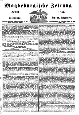 Magdeburgische Zeitung Dienstag 21. September 1852