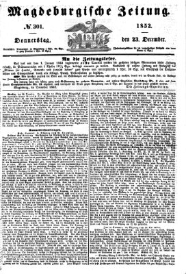 Magdeburgische Zeitung Donnerstag 23. Dezember 1852