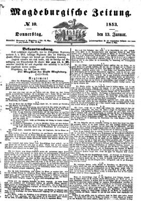 Magdeburgische Zeitung Donnerstag 13. Januar 1853