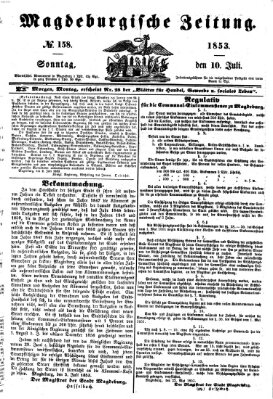 Magdeburgische Zeitung Sonntag 10. Juli 1853
