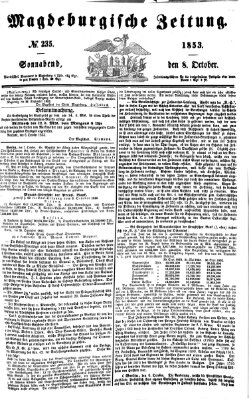 Magdeburgische Zeitung Samstag 8. Oktober 1853