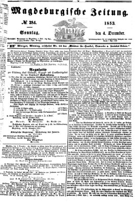 Magdeburgische Zeitung Sonntag 4. Dezember 1853