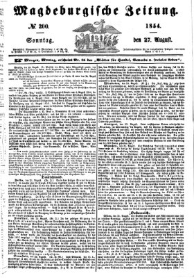 Magdeburgische Zeitung Sonntag 27. August 1854