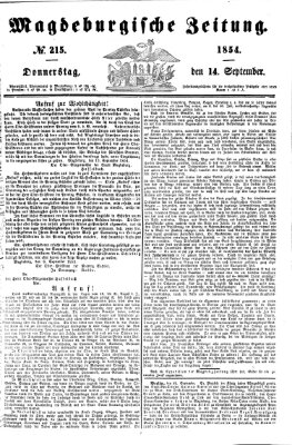 Magdeburgische Zeitung Donnerstag 14. September 1854