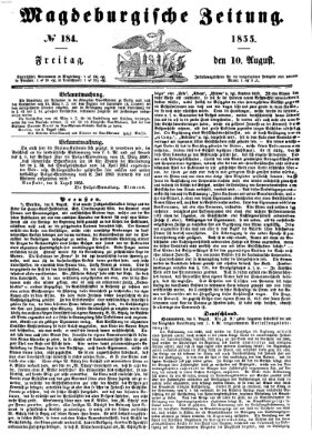 Magdeburgische Zeitung Freitag 10. August 1855