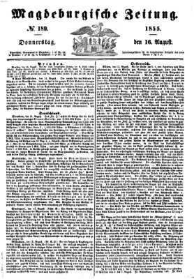 Magdeburgische Zeitung Donnerstag 16. August 1855