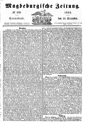 Magdeburgische Zeitung Samstag 15. Dezember 1855