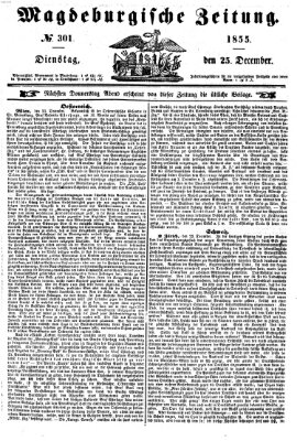 Magdeburgische Zeitung Dienstag 25. Dezember 1855