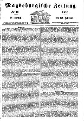 Magdeburgische Zeitung Mittwoch 27. Februar 1856