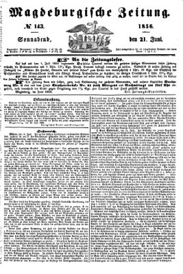 Magdeburgische Zeitung Samstag 21. Juni 1856