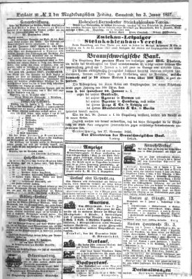 Magdeburgische Zeitung Samstag 3. Januar 1857