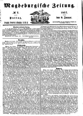 Magdeburgische Zeitung Freitag 9. Januar 1857