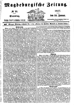 Magdeburgische Zeitung Sonntag 25. Januar 1857
