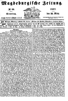 Magdeburgische Zeitung Sonntag 22. März 1857