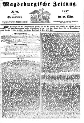 Magdeburgische Zeitung Samstag 28. März 1857