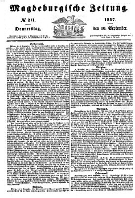Magdeburgische Zeitung Donnerstag 10. September 1857