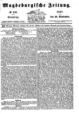 Magdeburgische Zeitung Sonntag 20. September 1857