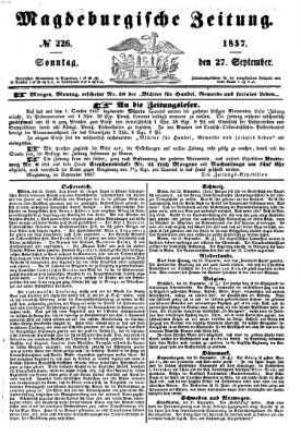 Magdeburgische Zeitung Sonntag 27. September 1857