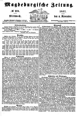Magdeburgische Zeitung Mittwoch 4. November 1857