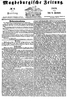 Magdeburgische Zeitung Freitag 8. Januar 1858