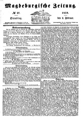 Magdeburgische Zeitung Dienstag 2. Februar 1858