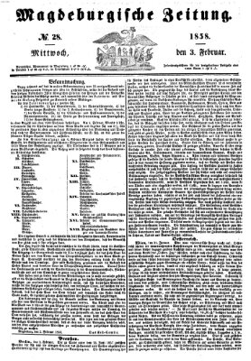 Magdeburgische Zeitung Mittwoch 3. Februar 1858