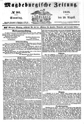 Magdeburgische Zeitung Sonntag 29. August 1858