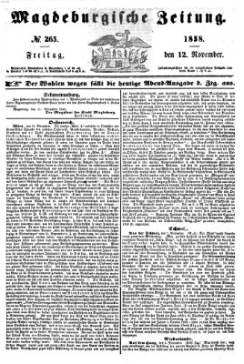 Magdeburgische Zeitung Freitag 12. November 1858