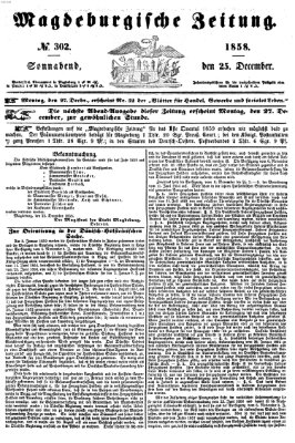 Magdeburgische Zeitung Samstag 25. Dezember 1858