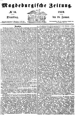 Magdeburgische Zeitung Dienstag 18. Januar 1859