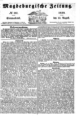Magdeburgische Zeitung Samstag 13. August 1859