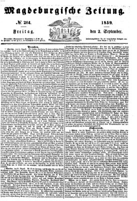 Magdeburgische Zeitung Freitag 2. September 1859