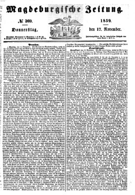 Magdeburgische Zeitung Donnerstag 17. November 1859