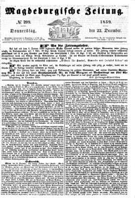 Magdeburgische Zeitung Donnerstag 22. Dezember 1859