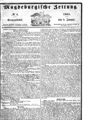 Magdeburgische Zeitung Samstag 5. Januar 1861
