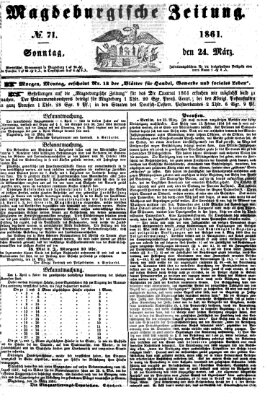 Magdeburgische Zeitung Sonntag 24. März 1861