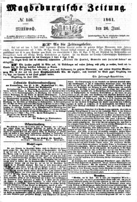 Magdeburgische Zeitung Mittwoch 26. Juni 1861