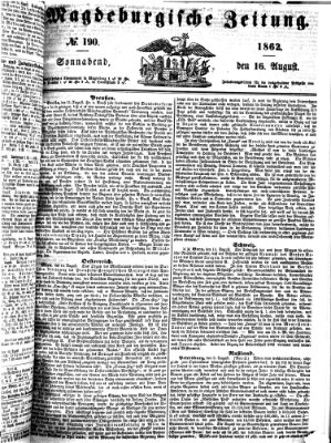 Magdeburgische Zeitung Samstag 16. August 1862