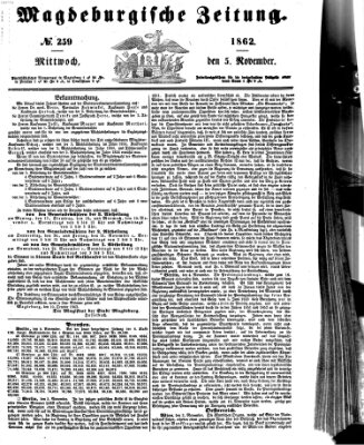 Magdeburgische Zeitung Mittwoch 5. November 1862