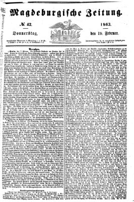 Magdeburgische Zeitung Donnerstag 19. Februar 1863