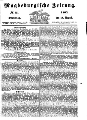 Magdeburgische Zeitung Dienstag 18. August 1863