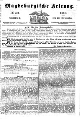 Magdeburgische Zeitung Mittwoch 23. September 1863
