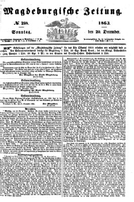 Magdeburgische Zeitung Sonntag 20. Dezember 1863