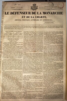 Le défenseur de la monarchie et de la charte Dienstag 19. Januar 1830