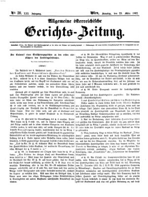 Allgemeine österreichische Gerichts-Zeitung Samstag 29. März 1862