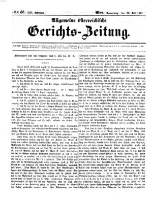 Allgemeine österreichische Gerichts-Zeitung Donnerstag 24. Juli 1862