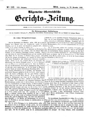 Allgemeine österreichische Gerichts-Zeitung Samstag 20. Dezember 1862