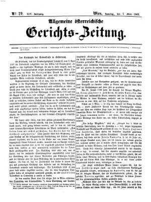 Allgemeine österreichische Gerichts-Zeitung Samstag 7. März 1863