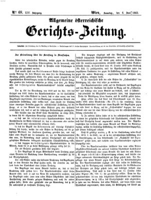 Allgemeine österreichische Gerichts-Zeitung Samstag 6. Juni 1863