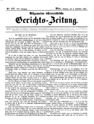 Allgemeine österreichische Gerichts-Zeitung Samstag 5. September 1863